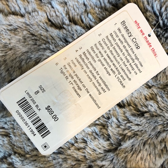 Lululemon breezy crop NWT Size 8 - Picture 4 of 7